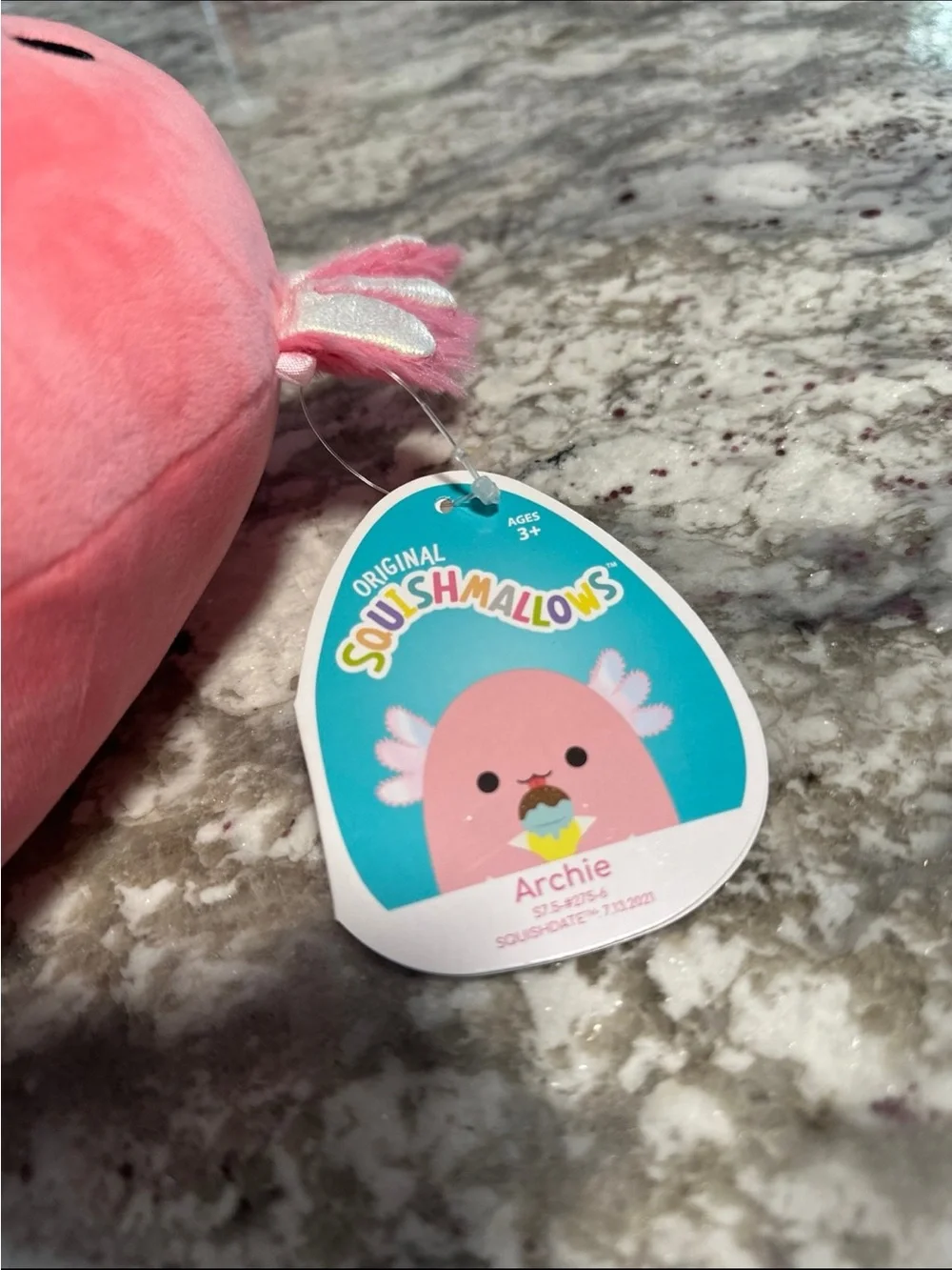 Squishmallows Pink Archie Axolotl Ice Cream Plush Toy